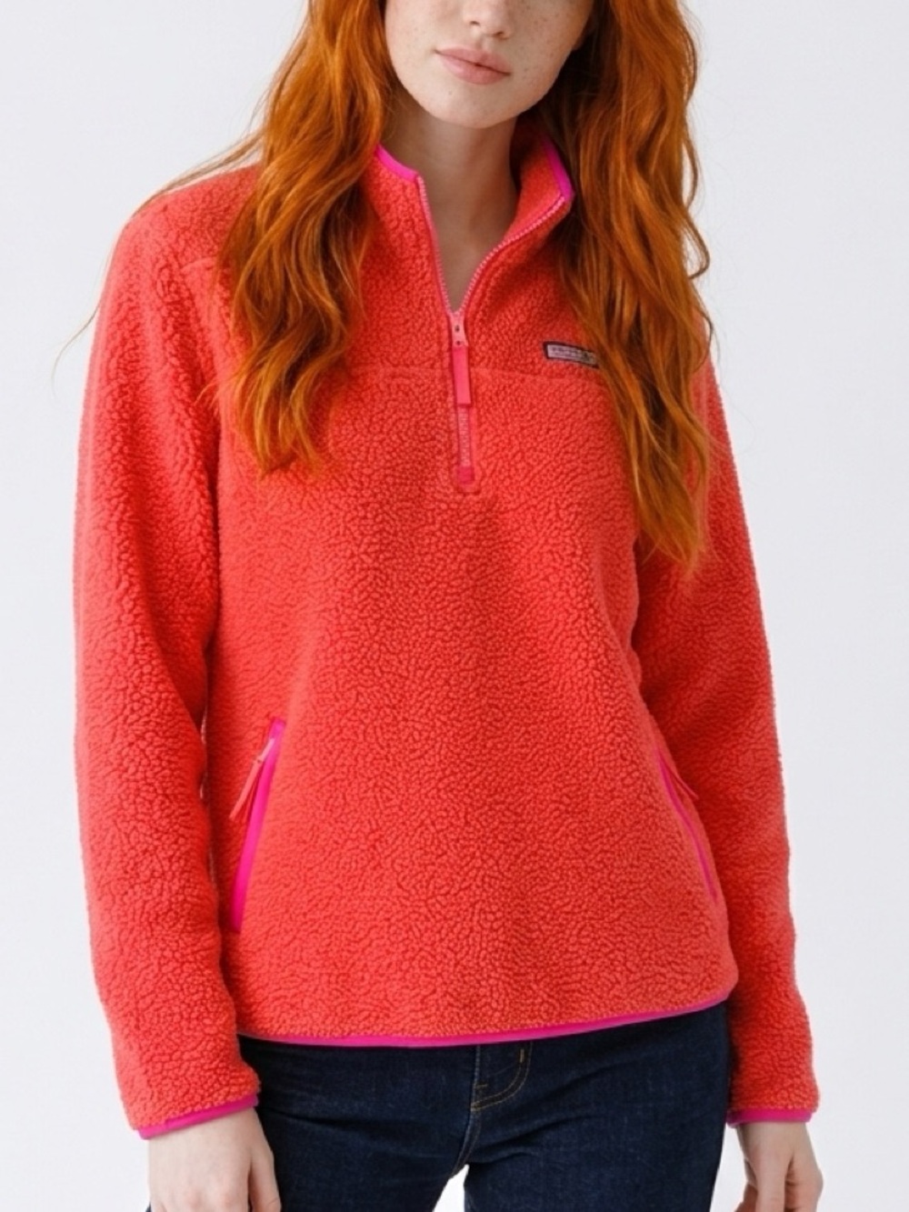 Vineyard Vines Women’s Sherpa Fleece Quarter-Zip Pullover – Size Large
